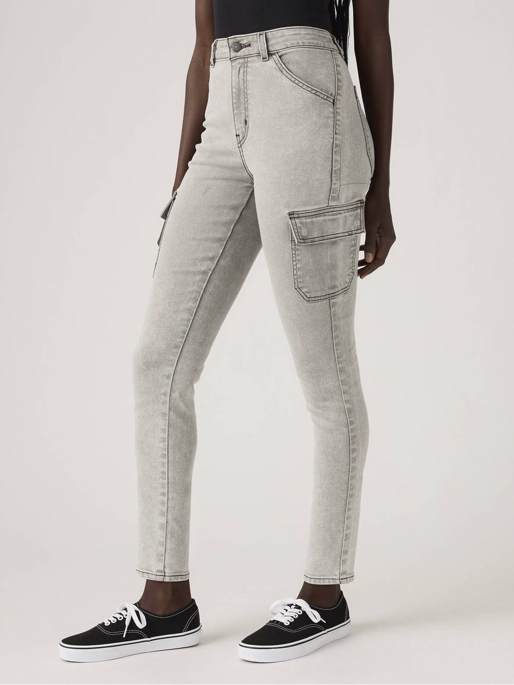 Levi’s High-Rise Gray Cargo Skinny Jeans - Women
